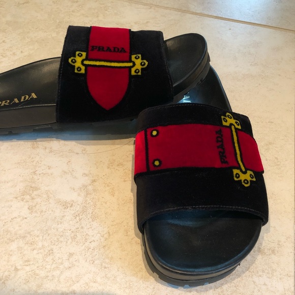 Prada velour buckle slides EU37 - Picture 3 of 7
